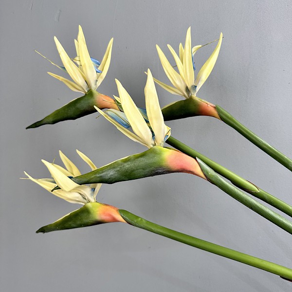 Pehmeäkosketuksinen paratiisilinnun kukka, tekokukat, Strelitzia, kodin sisustus, korkea jäljitelmä, yksittäinen varsi Medium Bird of Paradise White
