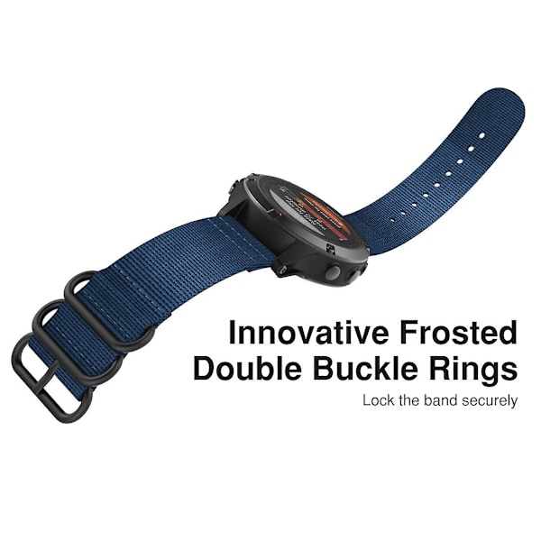 Mazarine Mazarine yhteensopiva Garmin Fenix 5s 20mm kolmirenkaisen nylonkellonrannekkeen kanssa