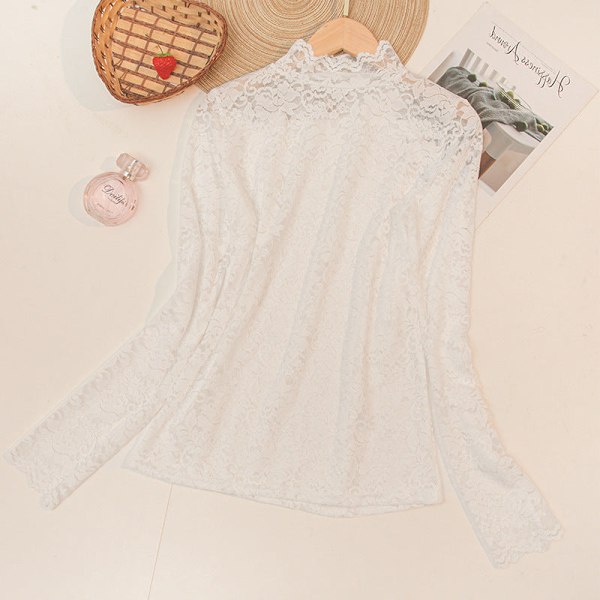 Naisten tekaulus irrotettava puolipoolokaulus Western Style S White Plus size