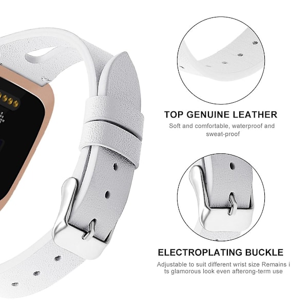 Hvit Hvit kompatibel med Fitbit Versa 2 Reim kompatibel med Fitbit Versa 2