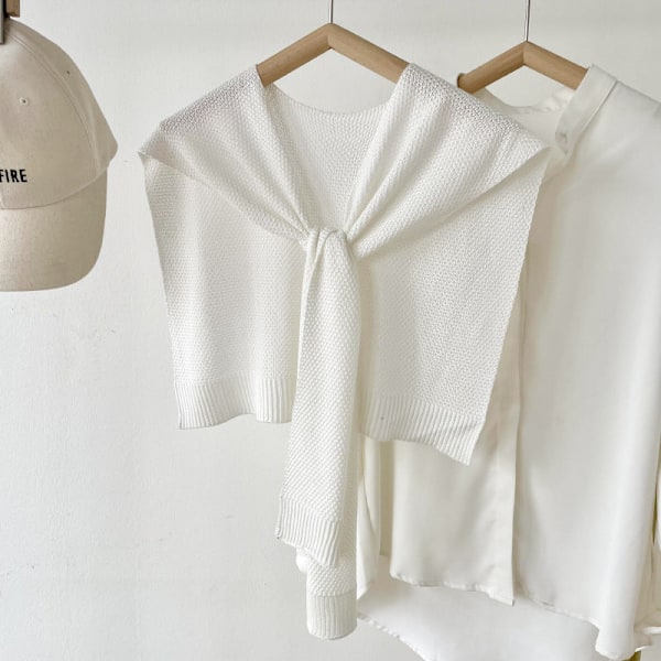 Dame falsk krage Avtakbar halv sjal Yttertøy Air Condi Khaki 100cm