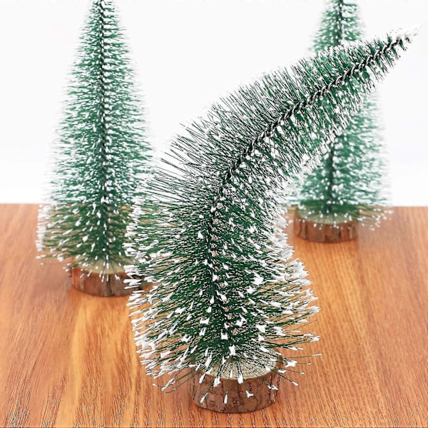 8 stk. 3 Størrelser Mini Juletre Falskt Miniatyr Grantre Grønt Mini Juletre S