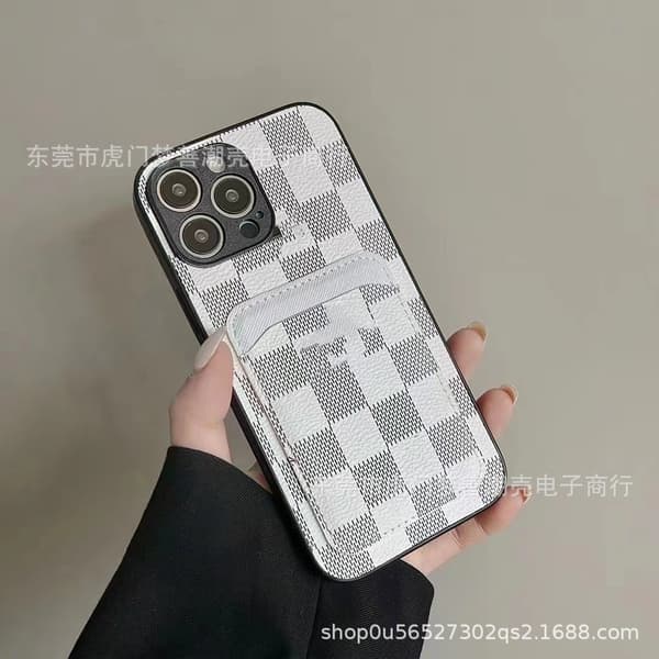Fodral för iPhone 14pro Beige Liten lädertextur Plånbok med Korthållare Lätt lyx