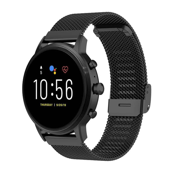 Sort Sort Metal Stål Mesh Rem kompatibel med Honor Magic Watch 2 46mm
