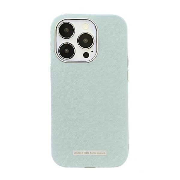 Etui til iPhone 15 Pro Mintgrøn [enkelt skal] Efterår og vinter Maillard Almindelig lædertekstur Rem