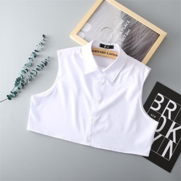Dame falsk krage Avtakbar halv Herre Avtakbar Herre Win White collar size 37