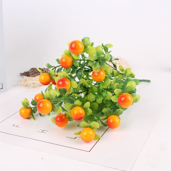 Kunstig citrontræ med grønne blade, citronkvist, frugt, bonsai, grønt dekoration til hjemmebord Matches the image 5 Forked Pomegranate