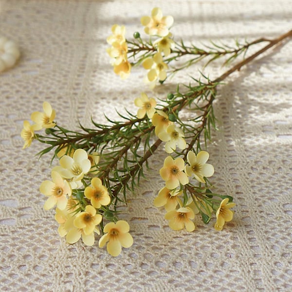 1 stk. Kunstig Blomst Estetisk Høstdekorasjon DIY Australsk Farget Plommeblomst til Soverom White