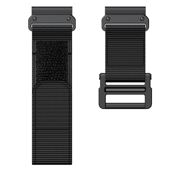 Svart svart nylonklokkereim kompatibel med Garmin Fenix 7x