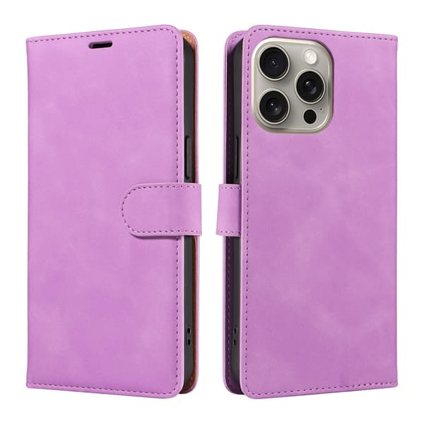 Etui til iPhone 14 Pro Max 6.7 Lilla RFID-blokering Flip