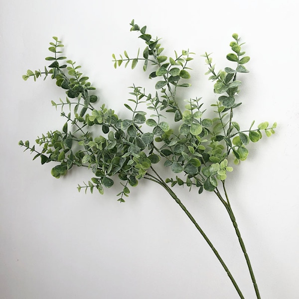 Tekoeukalyptus kasvi, yksittäinen varsi, kodin sisustus, hääkoriste, tekokukat Red Green