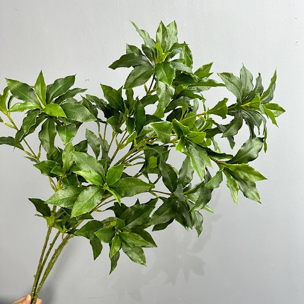 Falsk Azalea til Stue, Bryllupsdekor, Kunstige Grønne Blader, Europeisk Ornament, Silkeblomst, Kunstig Planteblad Dark green