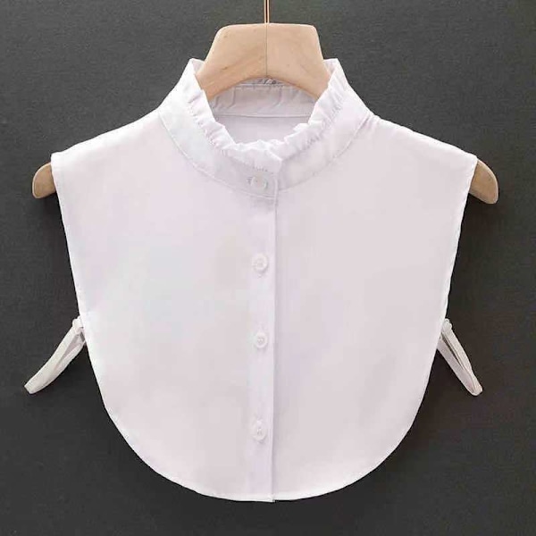 Dame falsk krage Vinter Vår Ren Bomull Allsidig Casual Anti-Wrinkle stand collar (white)