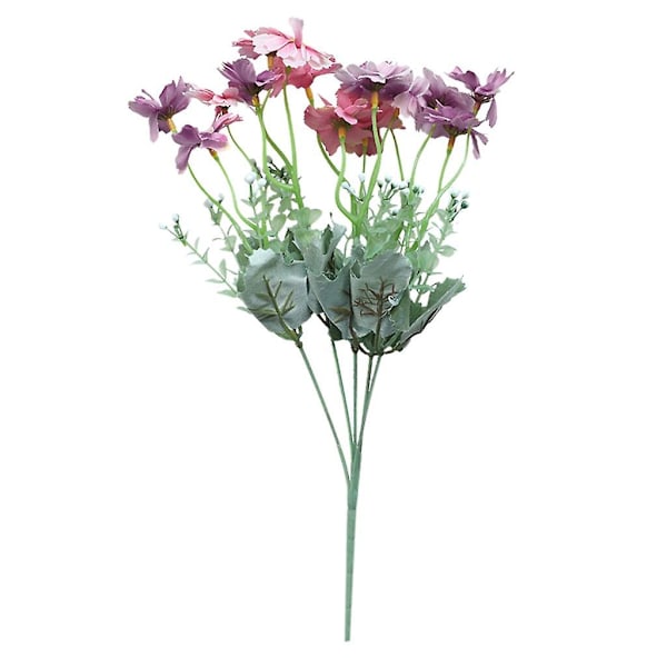 Kunstig silke falsk tusenfryd krysantemum blomster blad blomster bryllup hjem dekor