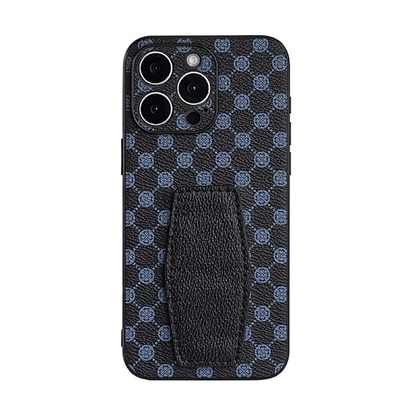 Fodral för iPhone 16 Promax svart Lyxig handledstextur lädertextur Helkroppsskydd