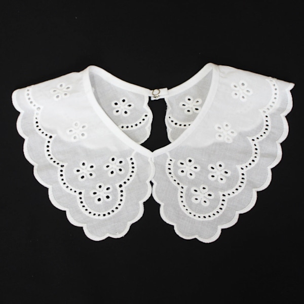 Dame falsk krage Avtakbar halv hul brodert bomull 4# adult style