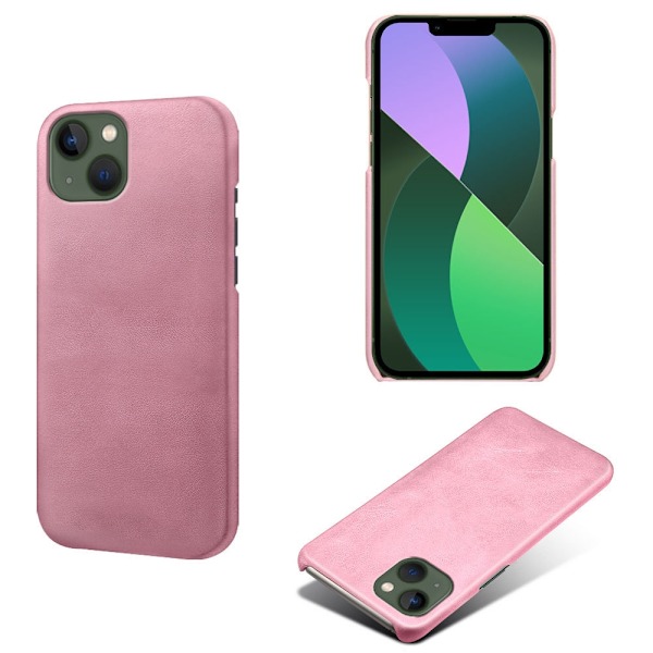 Etui til iPhone iPhone 14 rosa lærtekstur kalveskinn