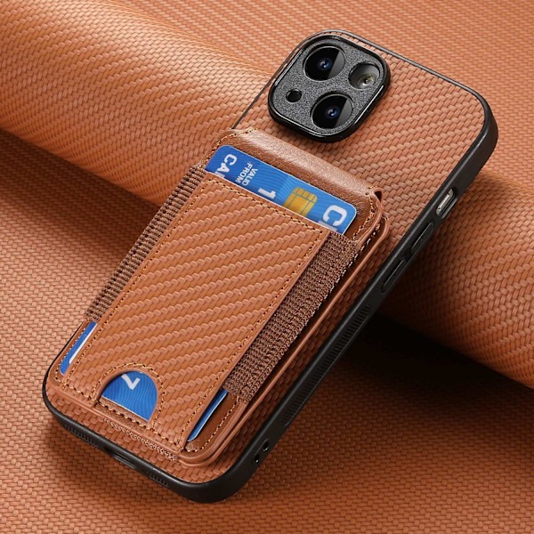 Brun Flip Wallet etui med kortholder og stativ til iPhone 16 Plus