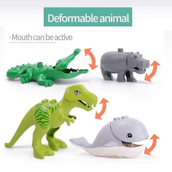 Duploed Animals Set Building Blocks - Kids Educational Zebra