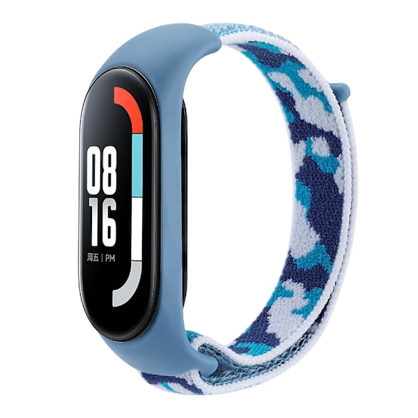 Blå Kamouflage Blå Kamouflage Kamouflage Vävd Rem kompatibel med Xiaomi Mi Band 5/6/7 kompatibel med Xiaomi Mi Band 5/6/7