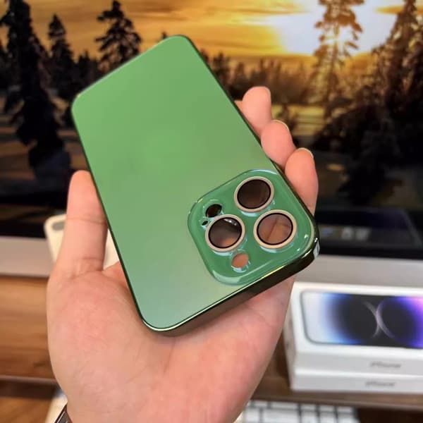 Kotelo iPhone 13 E Frosted Lens Detail Green