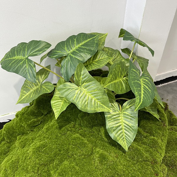 Kunstige Taro Blader for Hageanlegg, Hjemmeinnredning, Fake Planter, Bonsai, Dryppende Guanyin, Monstera Simulering Large 10 green ergot green