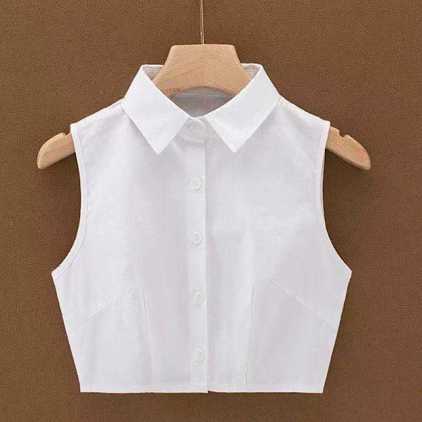 Dame falsk krave Aftagelig krave Spids krave rund hals Vest white pointed collar L size