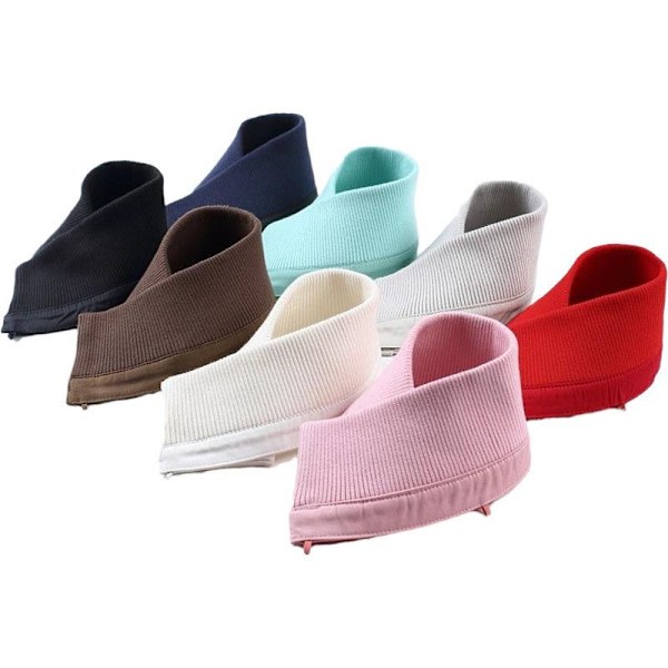 Dame falsk krave Bomuld Strikket Tråd Tøj Krave Sæt f Pink one size unisex