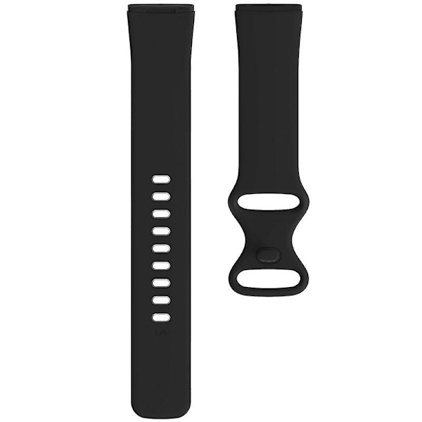 Svart Svart kompatibel med Fitbit Versa 3 / Sense Silikon Klokkereim, Størrelse: S Størrelse: S