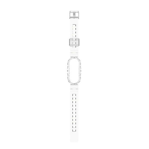 Gjennomsiktig Hvit Tpu Integrert Rem kompatibel med Xiaomi Mi Band 5/6/7