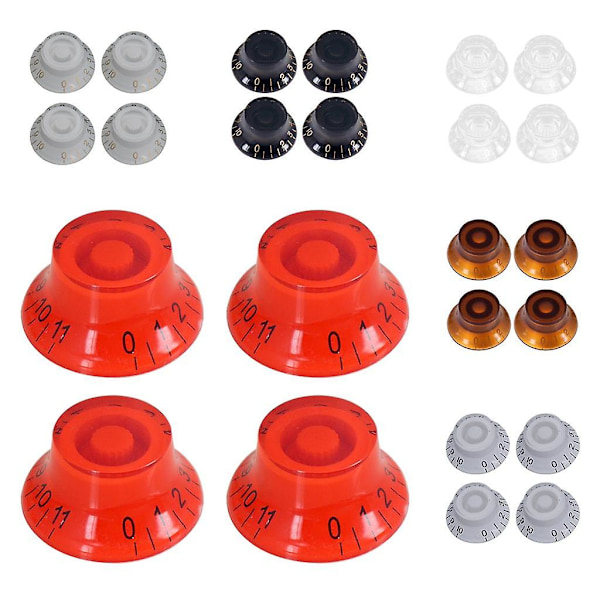3x4x Gitar Volum Tone Kontrollknotter for LP Gitar Svart Gull Ord