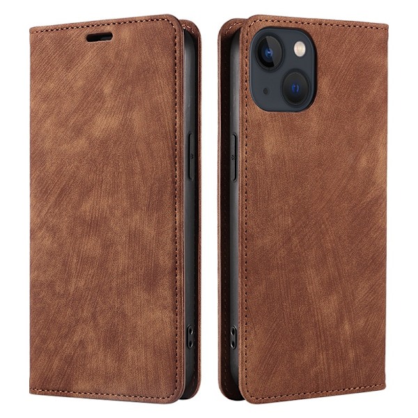 Etui til iPhone SE4 2025 brun magnetisk flip