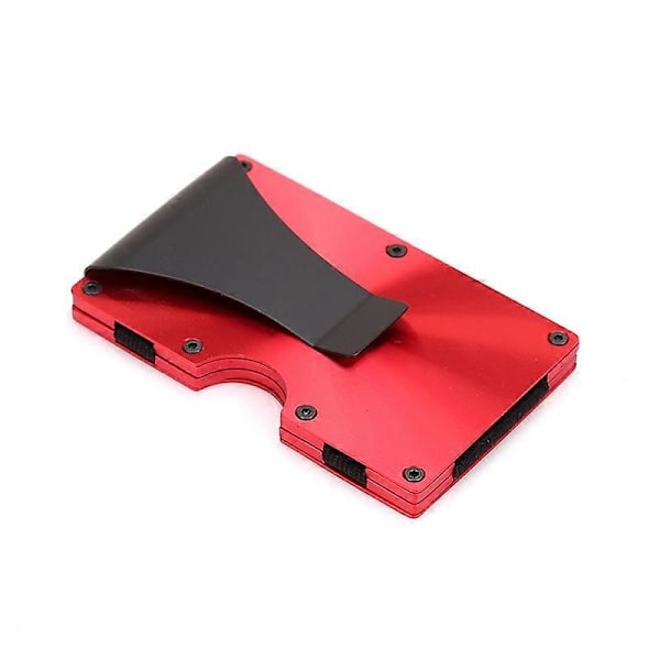 RFID Metall Korthållare Magsafe Plånböcker Män Kvinnor Slim Tunn Mini Magnetisk Plånbok Red D