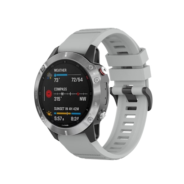 Grå Grå Silikone Quick Release Rem kompatibel med Garmin Fenix 7X