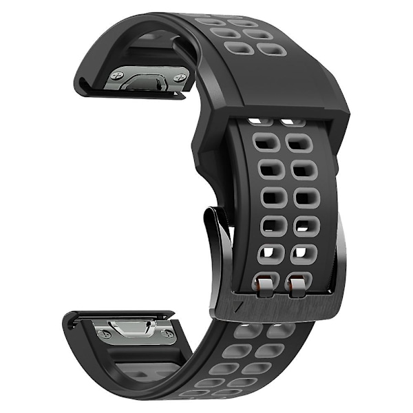 Sort Grå Sort Grå Silikone Urrem kompatibel med Garmin Fenix 6