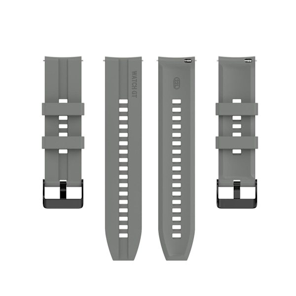 Grå Grå kompatibel med Huawei Watch Gt 2 46mm Armband med Svart Spänne