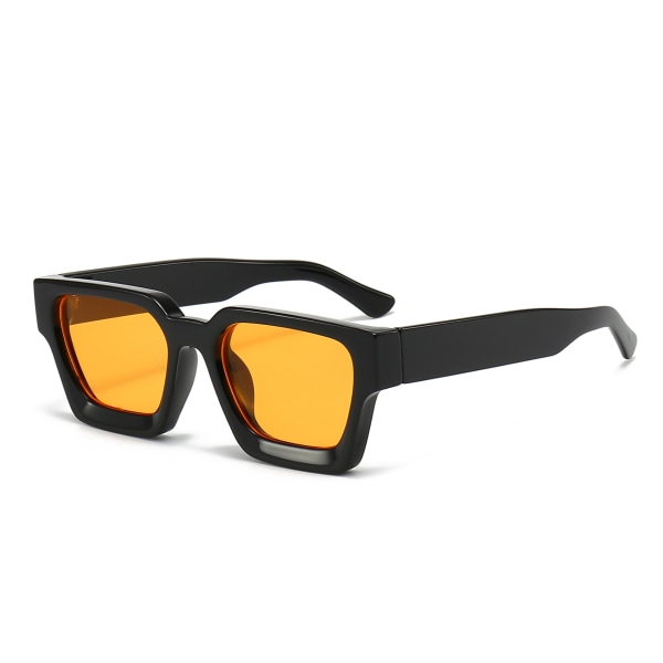 Solglasögon med tjock båge Trendig box Utrikeshandelsglasögon Snygga solglasögon med stor ram Bright black frame orange slices