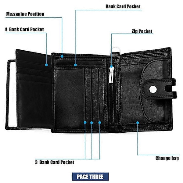 RFID Tyverisikret Første Lag Koskind Multi-kort Herre Wallet