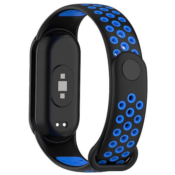 Musta Sininen Musta Sininen Silikoni Kellonranneke yhteensopiva Xiaomi Mi Band 8:n kanssa