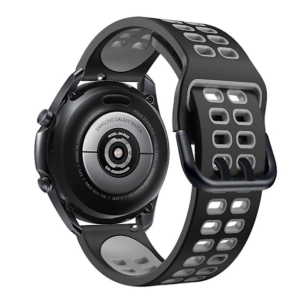 Sort Grå Sort Grå Silikone Urrem kompatibel med Huawei Watch Gt Runner