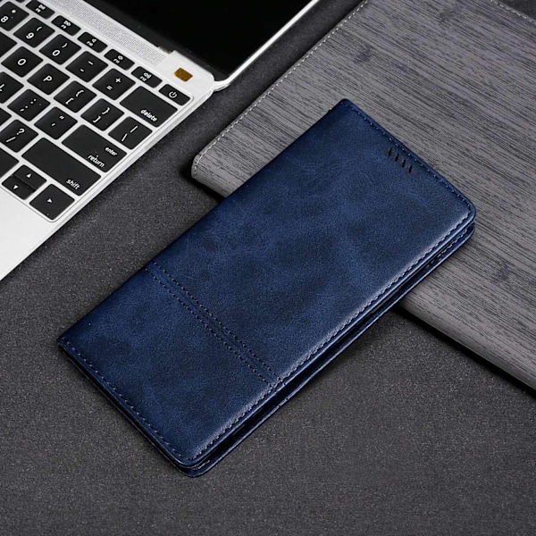 Etui til iPhone 14 Mørkeblå Magnetisk Flip