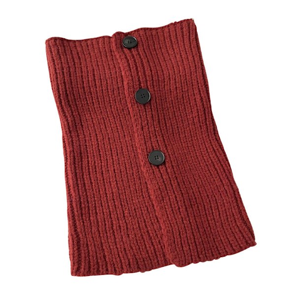 Dame falsk krage Avtakbart halvstrikket skjerf Allsidig Pu Dark gray (including wool) 36cm