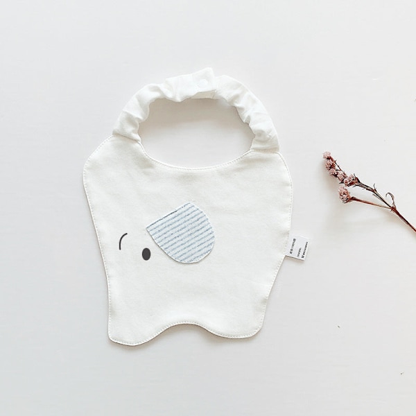Dame falsk krage Avtakbar halv Bib Bomull Forkle Waterp Elephant White