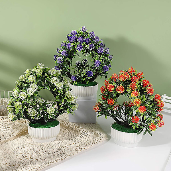 Kunstig Bonsai Ingen Vanning Mini Simulering Liten Tomat Potteplante Bordpynt Hjemmeinnredning