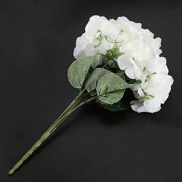 10x Konstgjord Hortensia Blomma 5 Stora Huvuden Bukett (diameter 18 cm Varje Huvud) Krämvit