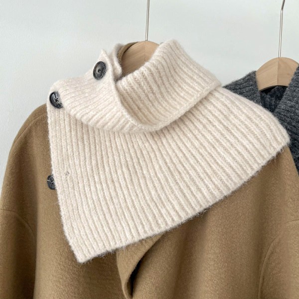 Dame falsk krage Avtakbart halvskjerf Vinter Koreansk stil Beige (including wool) 30cm