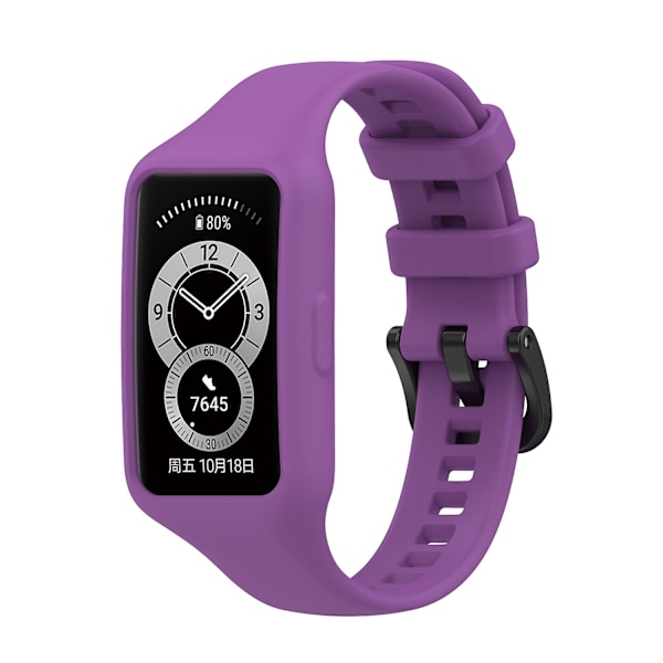 Mörklila Mörklila Silikonarmband kompatibelt med Huawei Band 7