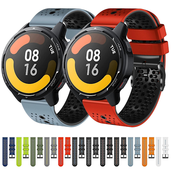 Hvit Blå Hvit Blå Tofarget Silikonklokkereim kompatibel med Xiaomi MI Watch S1 Active