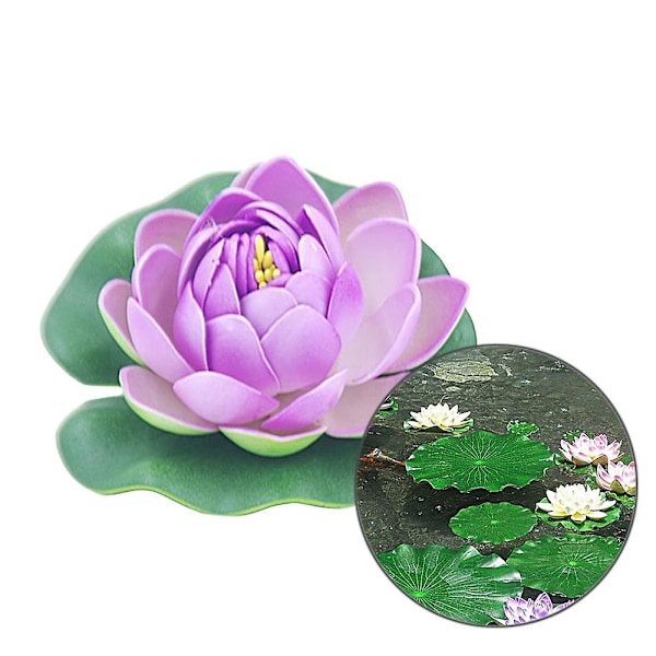 10cm Kunstig Lotusblomst Sceneopptreden Hage Hjem Fest Dekor Prop Light Purple