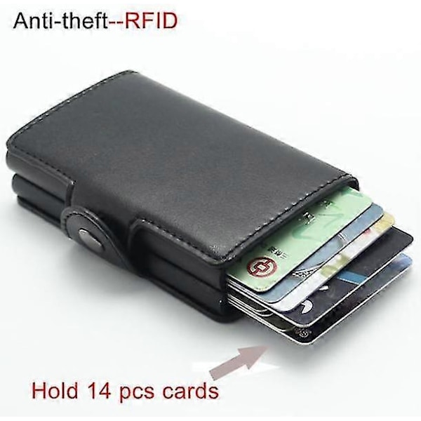 Dubbel Stöldskyddande Plånbok RFID-NFC Säker POP UP Korthållare - YKY416 Blue Red- 12st Card